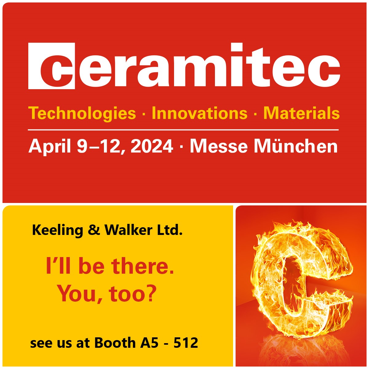 Keeling & Walker to exhibit at Ceramitec 2024